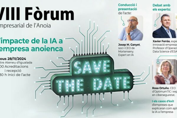 El VIII Fòrum Empresarial de l’Anoia plasmarà l’impacte de la Intel·ligència Artificial a l’empresa