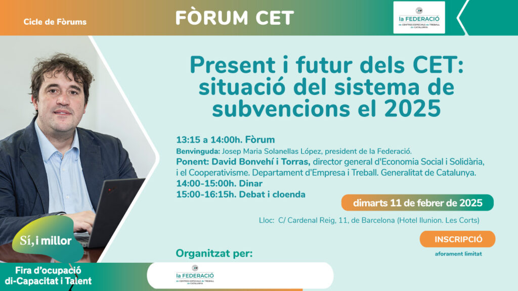 El sistema de subvencions als CET a debat al fòrum de la Federació amb David Bonvehí