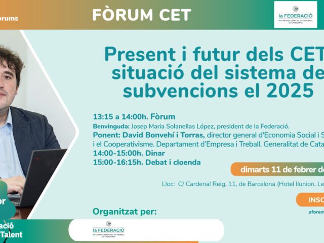 El sistema de subvencions als CET a debat al fòrum de la Federació amb David Bonvehí